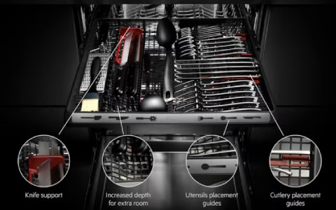 dishwasher with cutlery tray