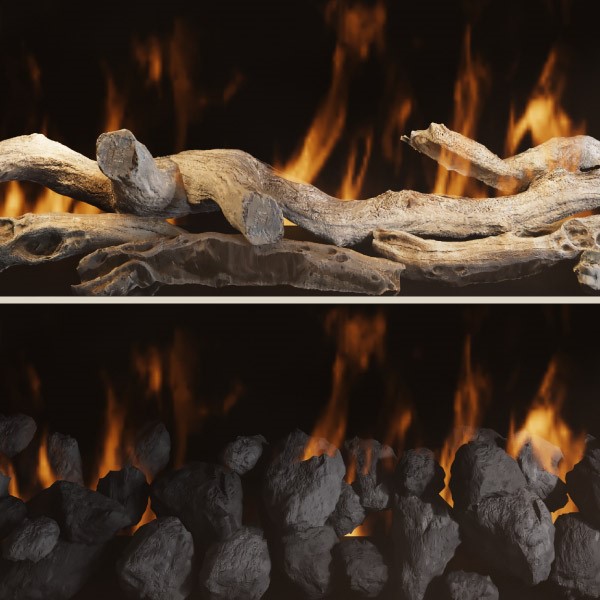 Realistic Logs and charcoal