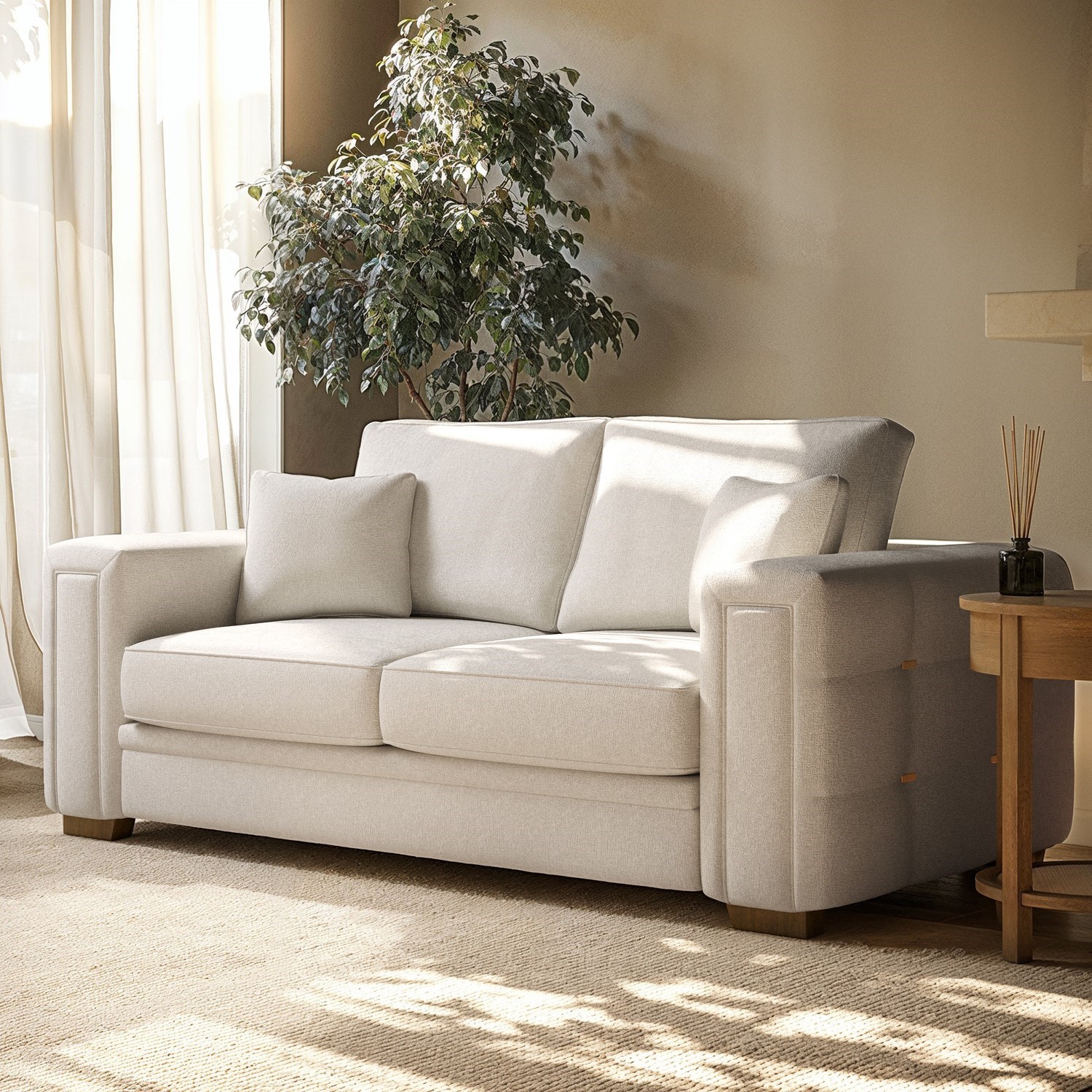 Beige 3-seater sofa