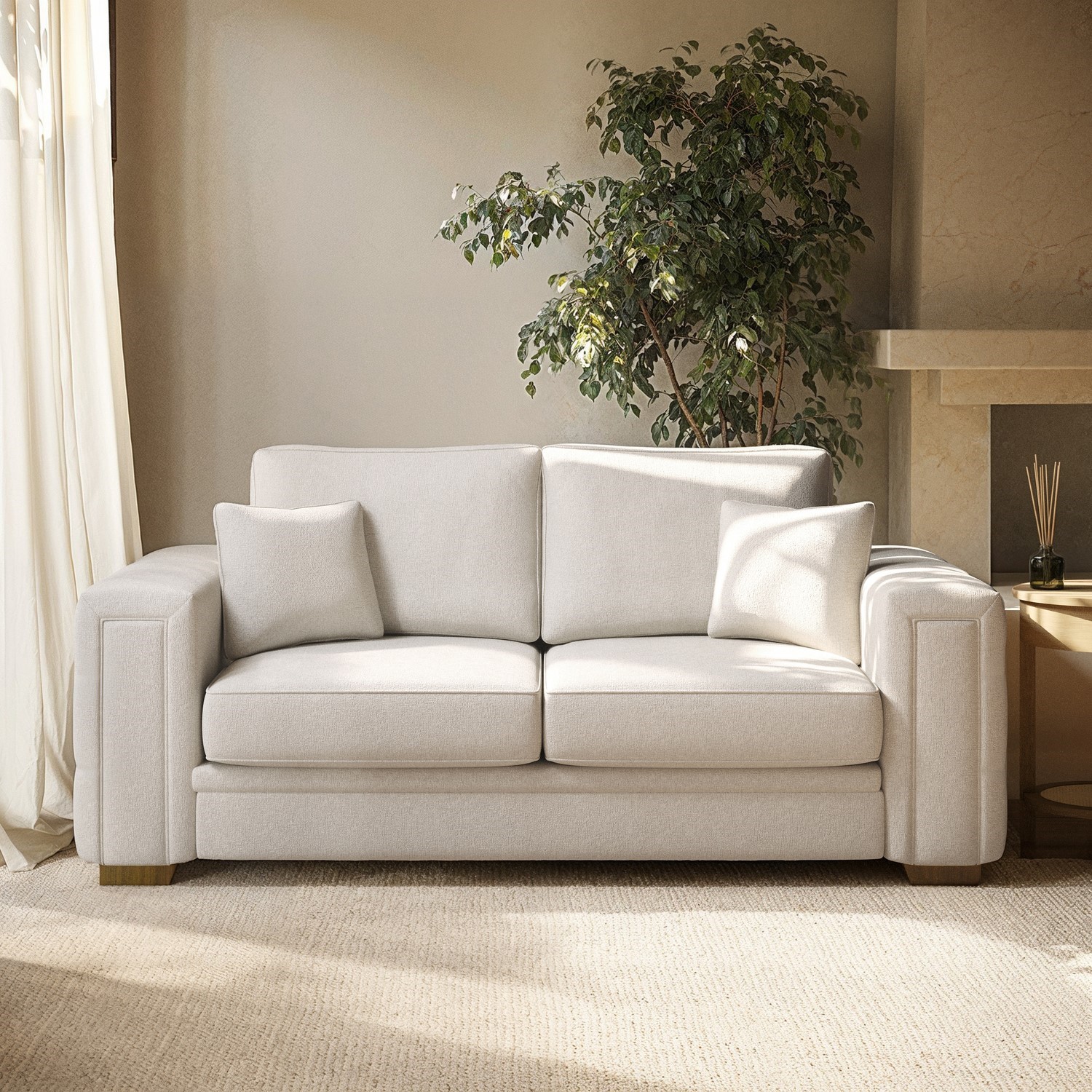 Beige 3-seater sofa