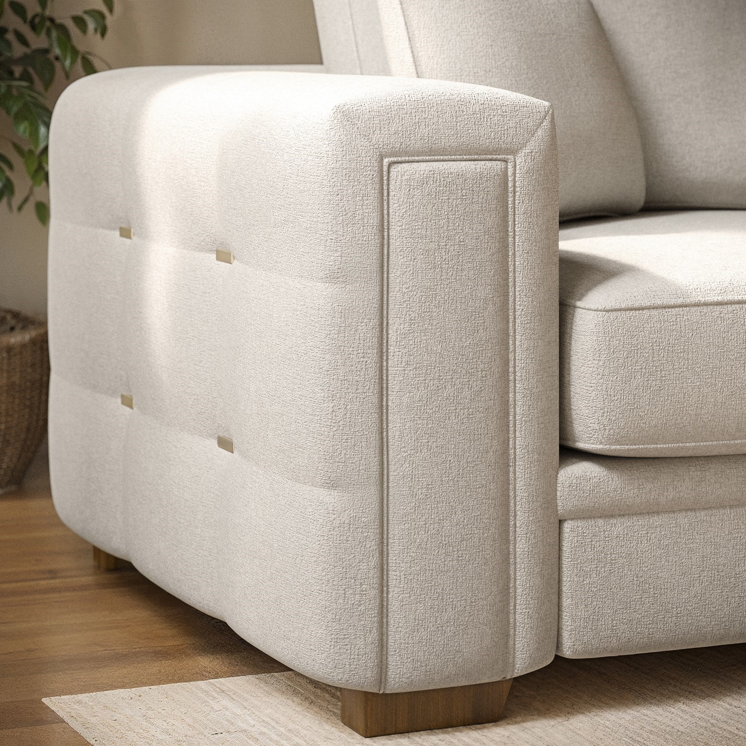 Chenille fabric on 3-seater sofa