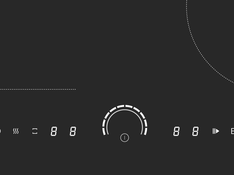 Touch and slider control panel on the DeSantii flex zone induction hob