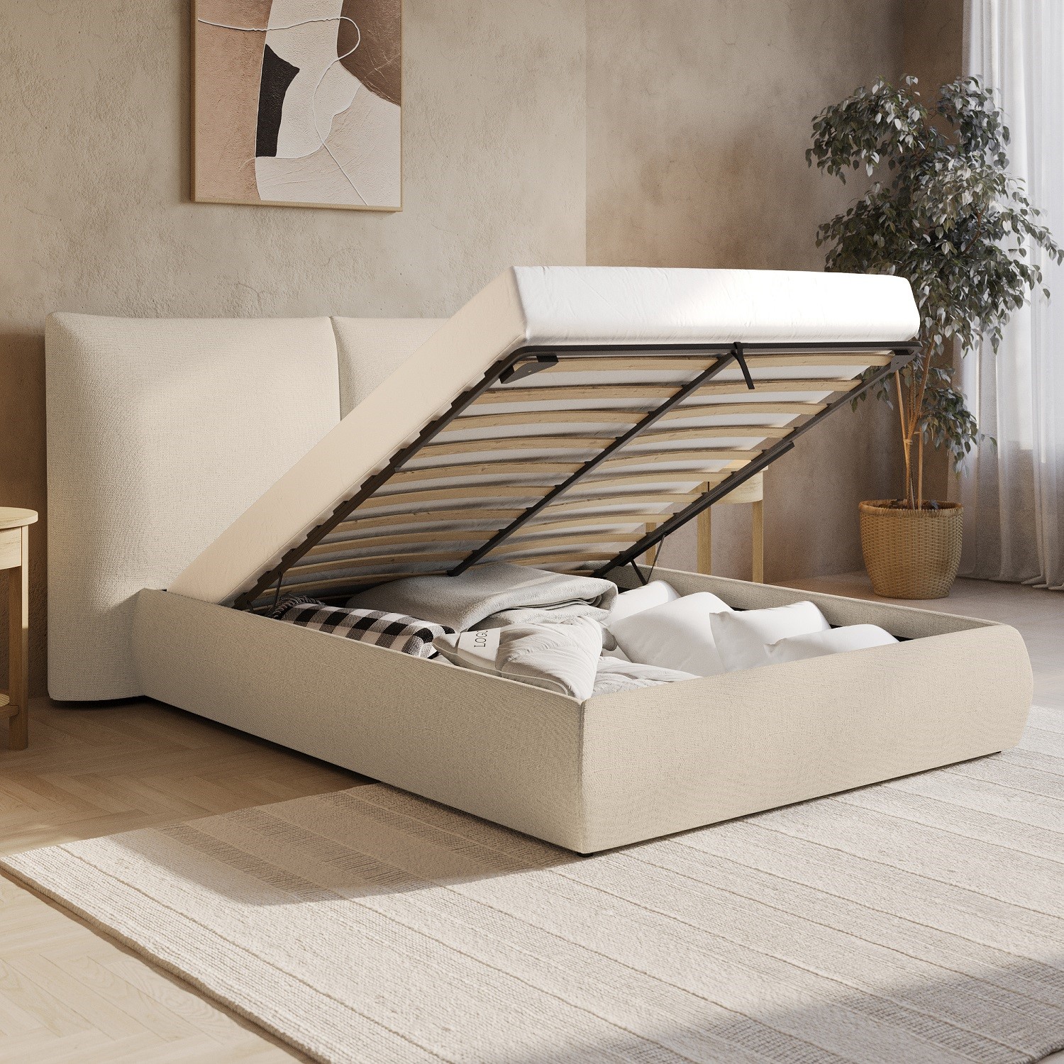 Dune Ottoman Storage with Gas Lift