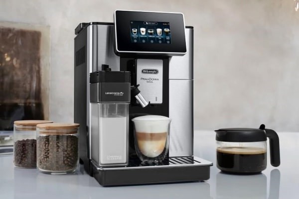 DeLonghi PrimaDonna Soul Coffee Machine on a worktop
