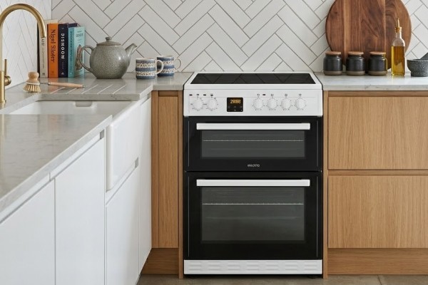electriQ 60cm Dual Cavity Electric Cooker - White
