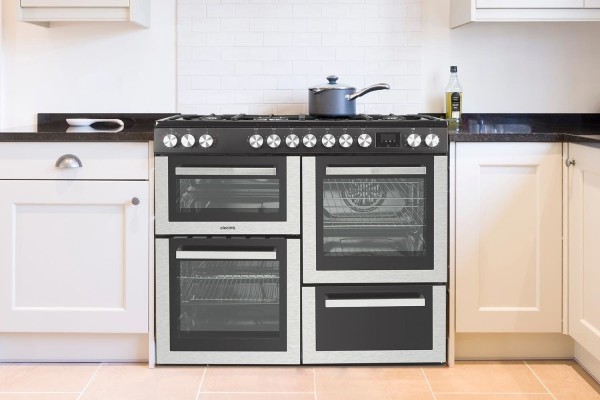 electriQ 100cm Dual Fuel Range Cooker - Stainless Steel