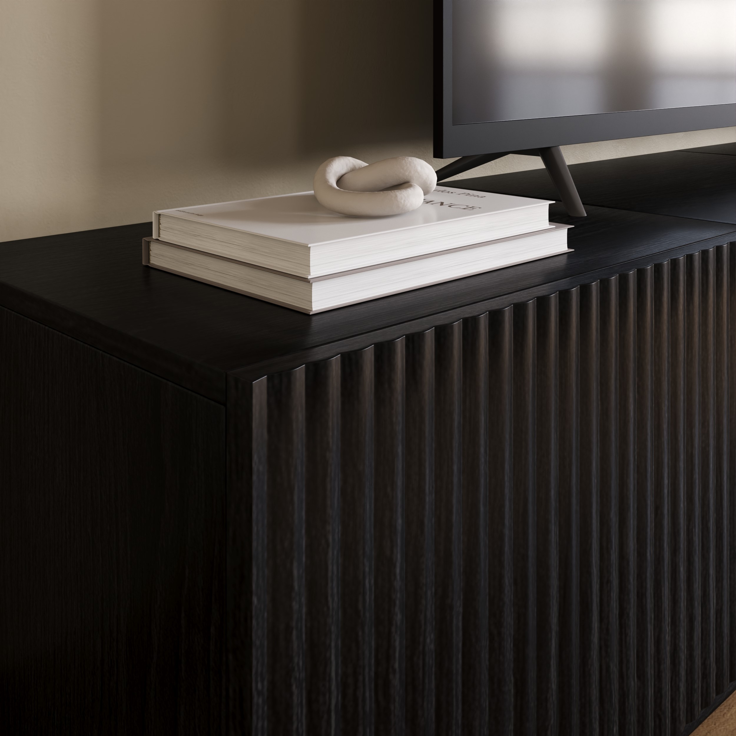fluted effect tv unit doors