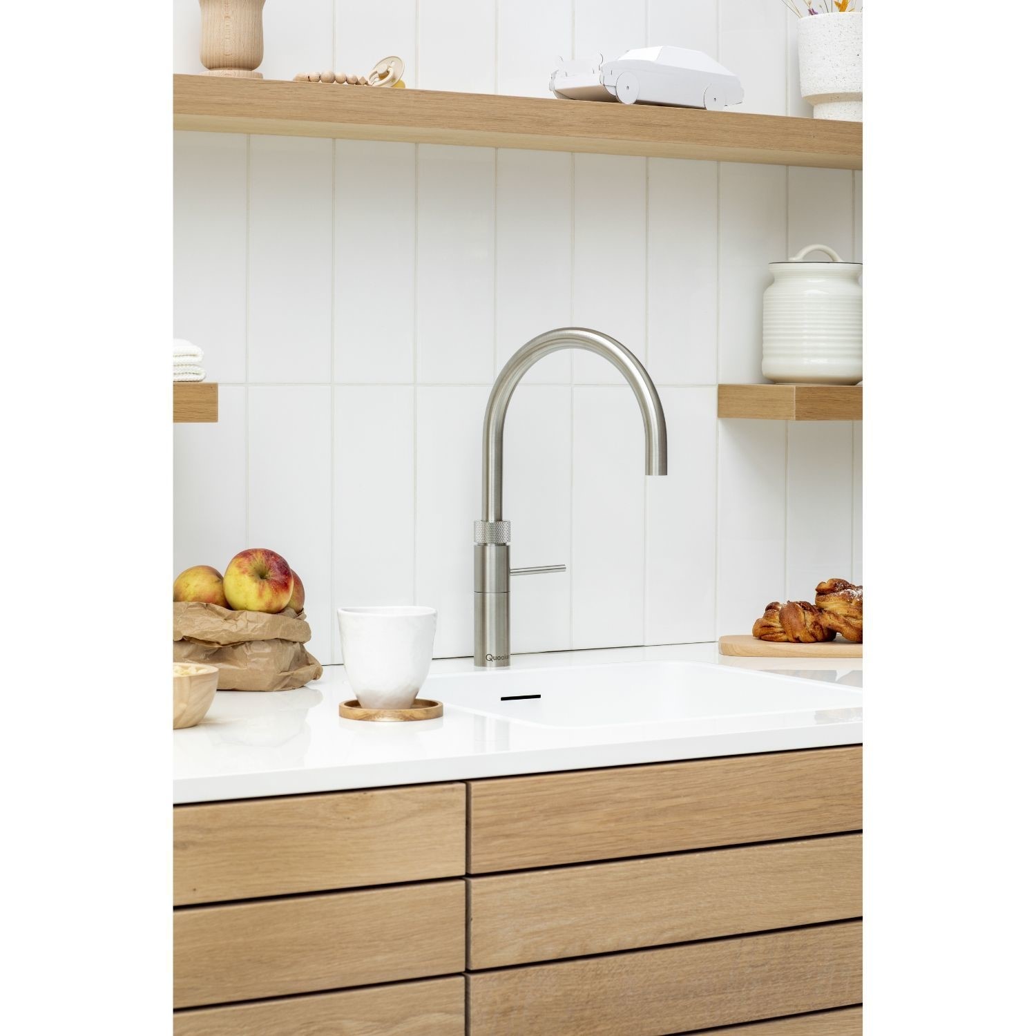 Quooker Fusion Instant Boiling Water Kitchen Tap with Stainless Steel Round Spout
