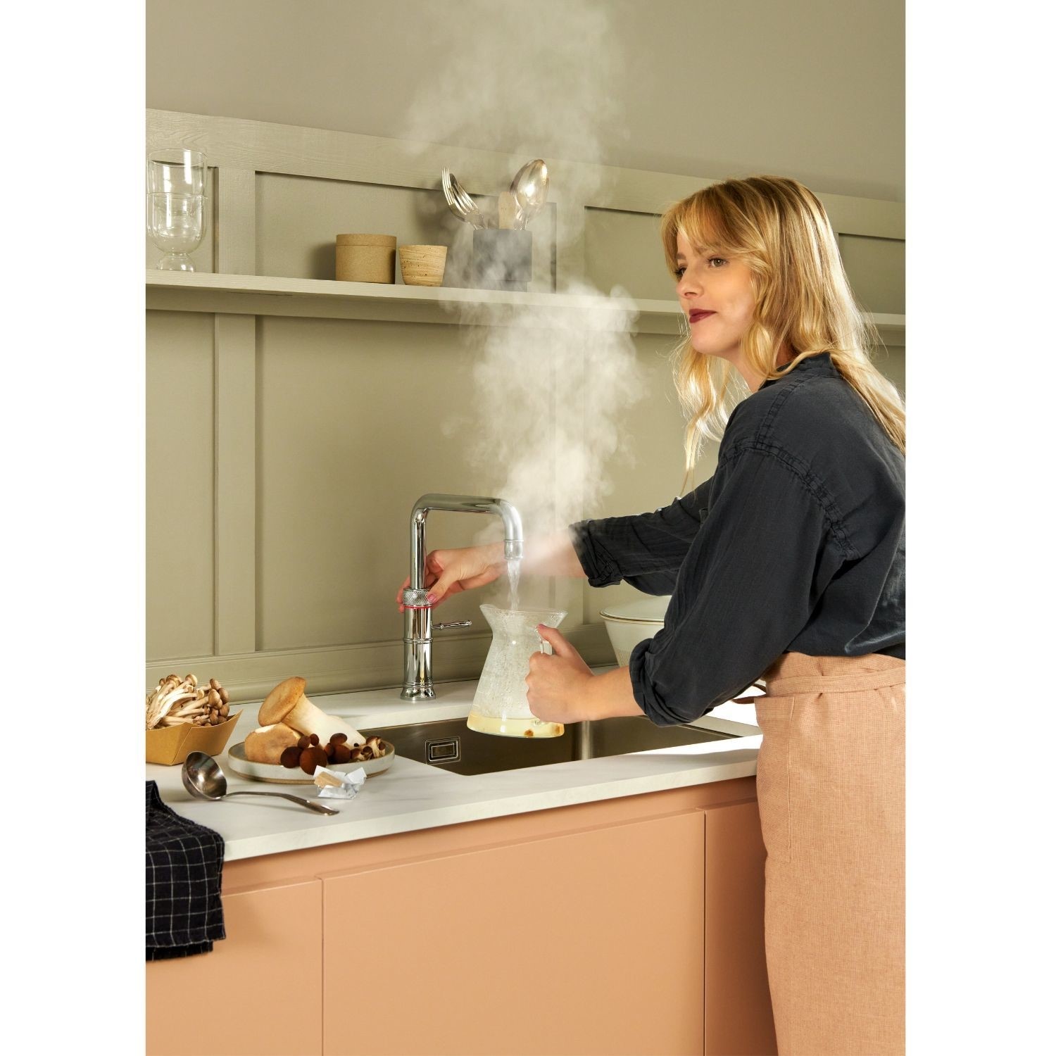 Quooker Fusion Instant Boiling Water Kitchen Tap with Chrome Square Spout