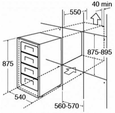 FW482 integrated freezer diagram