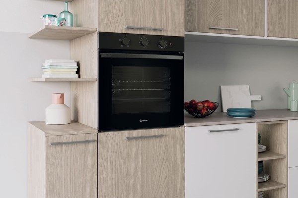 Indesit IO233BUK Click&Clean Electric Single Oven - Black
