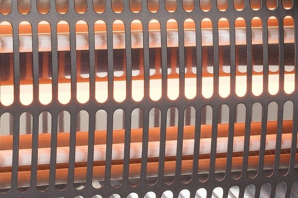 Close up of patio heater element