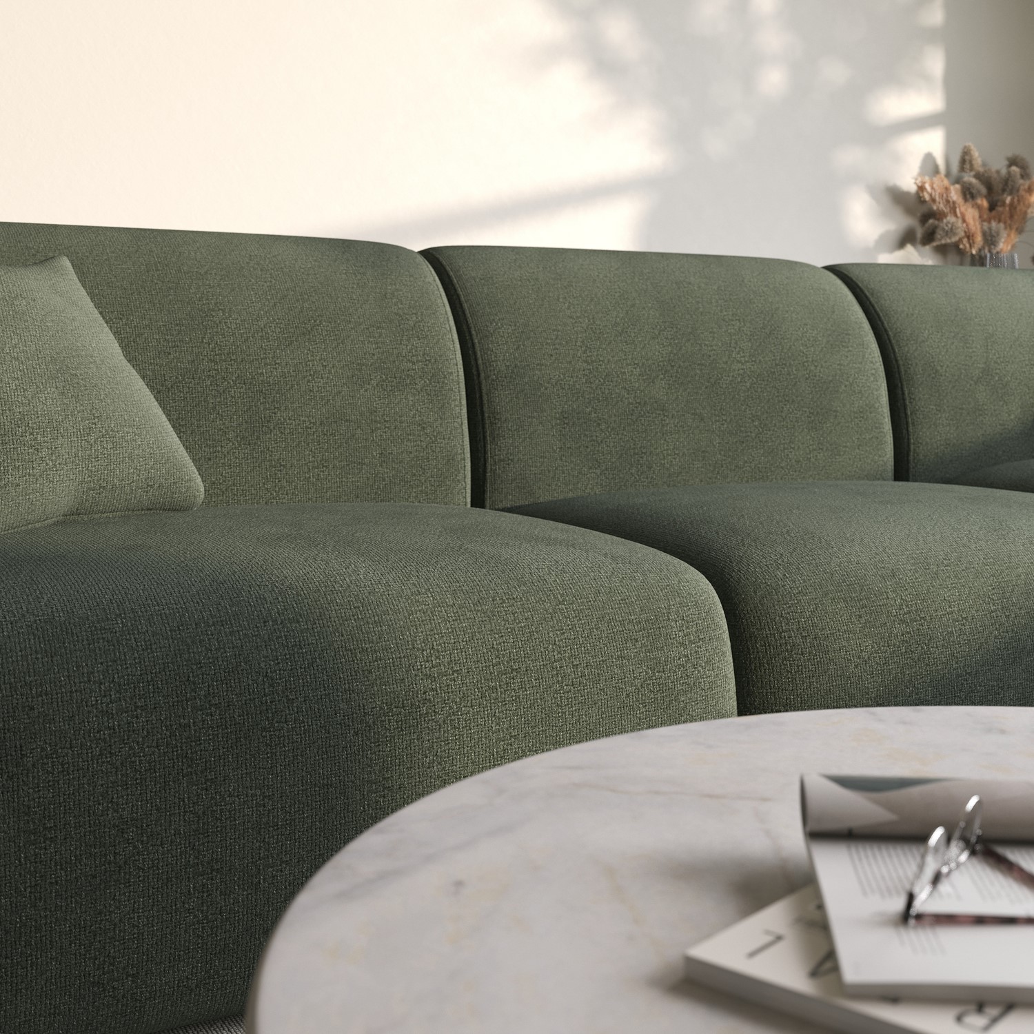 Green Chenille Fabric