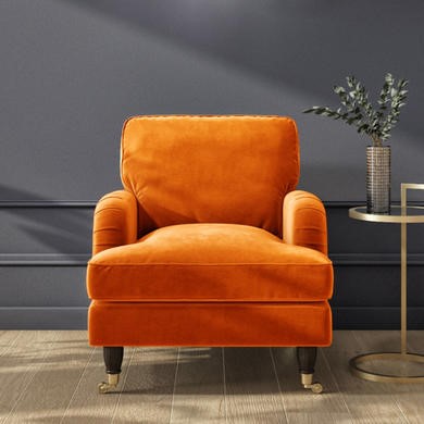 Orange Velvet Armchair Payton Page