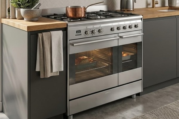 Smeg Concert 90cm Dual Fuel Range Cooker - Stainless Steel