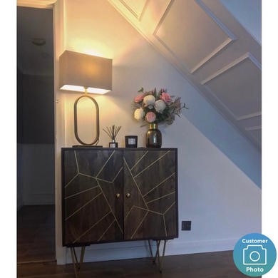 Sideboard in Dark Wood with Brass Inlay Tahlia Page