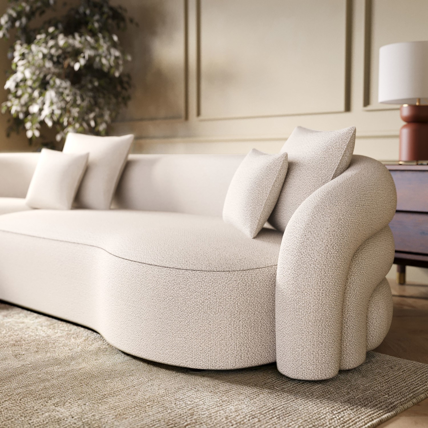 Cream Boucle Finish